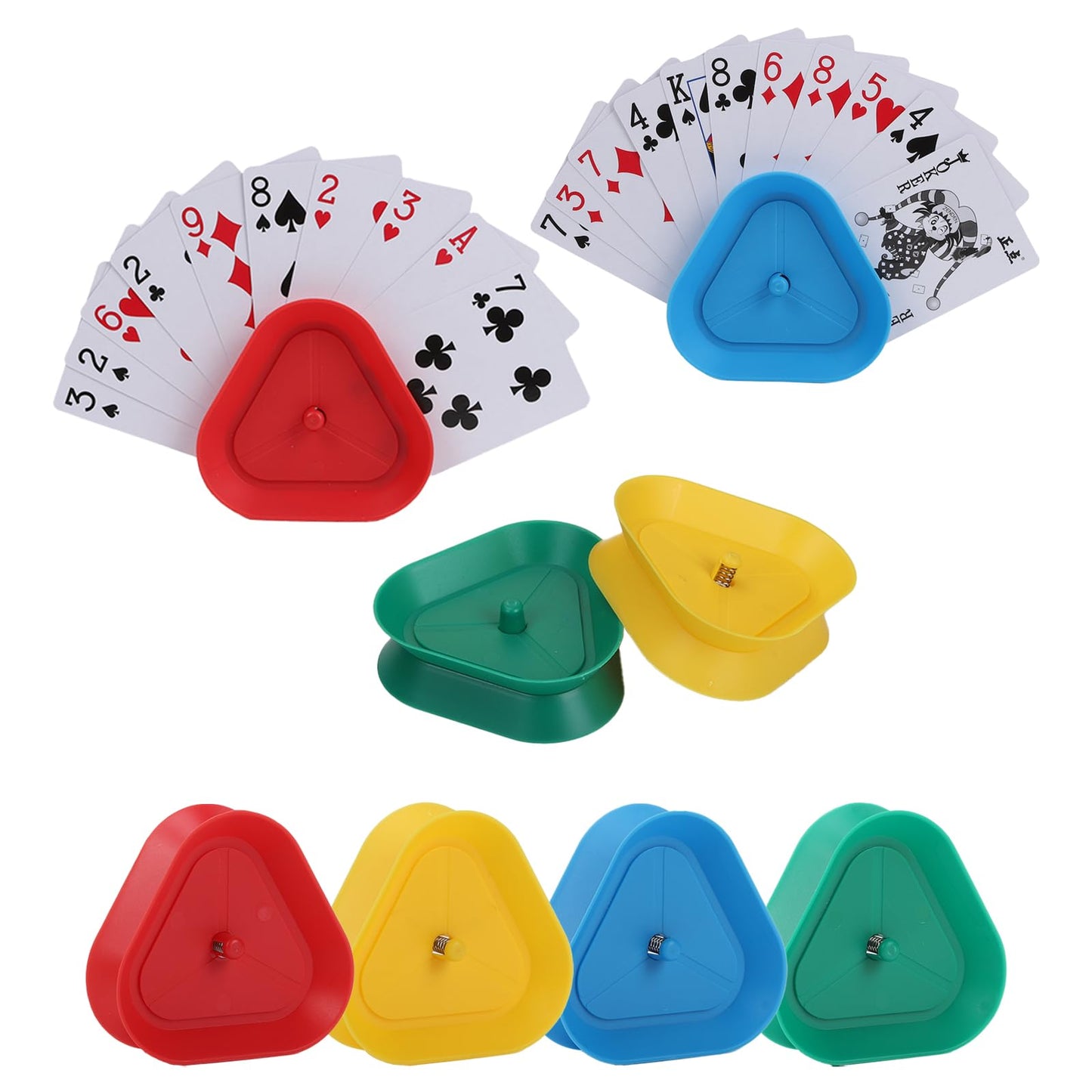 GHERPTE Triangle Card Holder — 8-Pack Hands-Free Card Play (4 Colors)