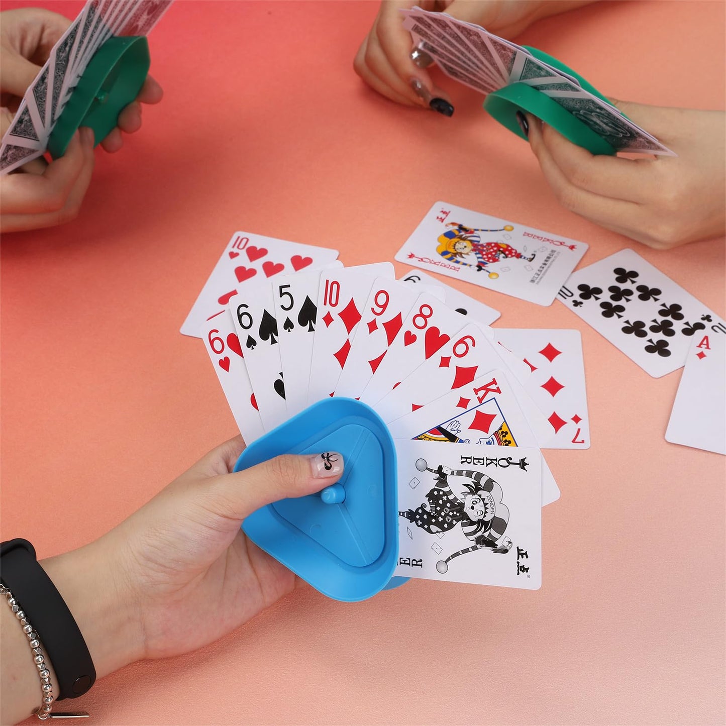GHERPTE Triangle Card Holder — 8-Pack Hands-Free Card Play (4 Colors)