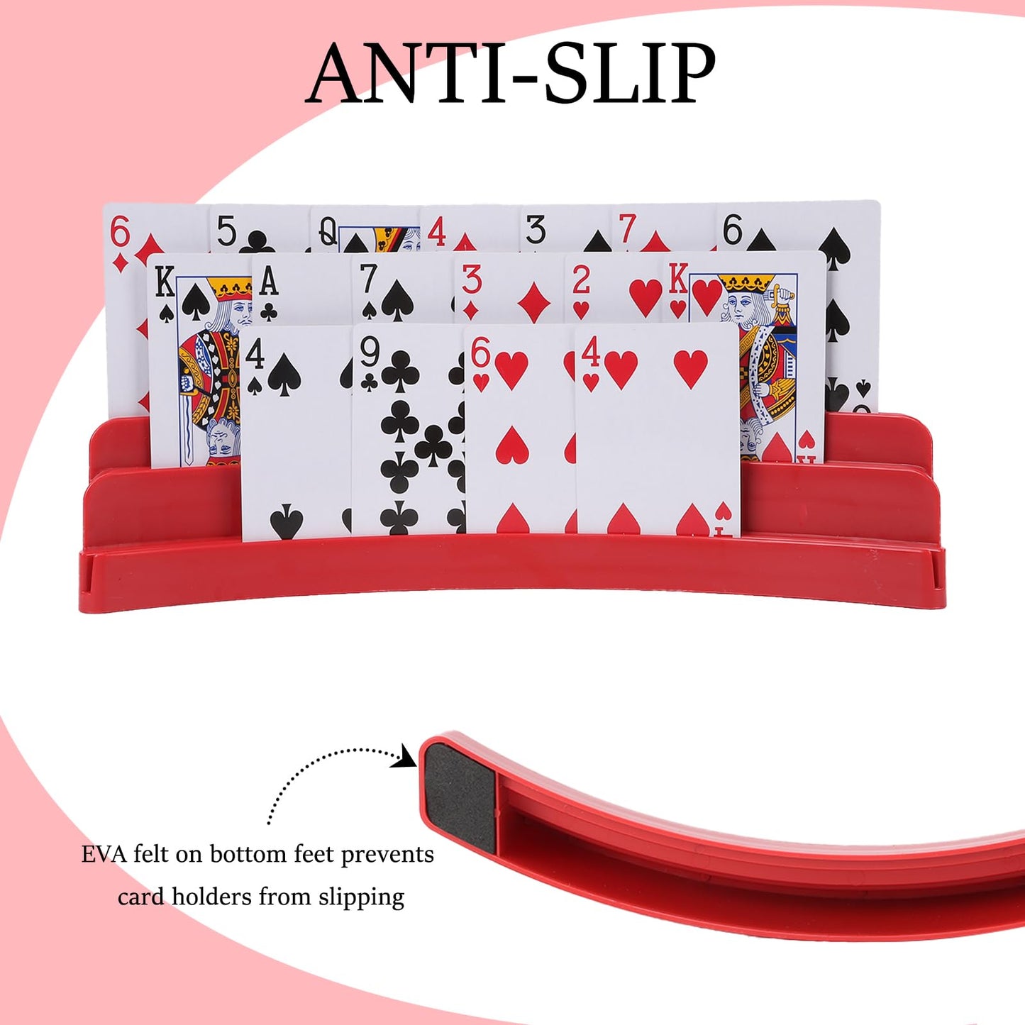 GHERPTE 2 Pack Three-Layer Design Playing Card Holders – Hands-Free Card Holders for Family Game Nights