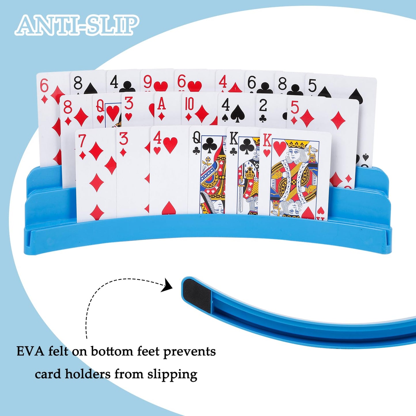GHERPTE 2-Pack Three-Layer Design Playing Card Holders | Hands-Free Card Holders for Kids, Adults & Game Nights