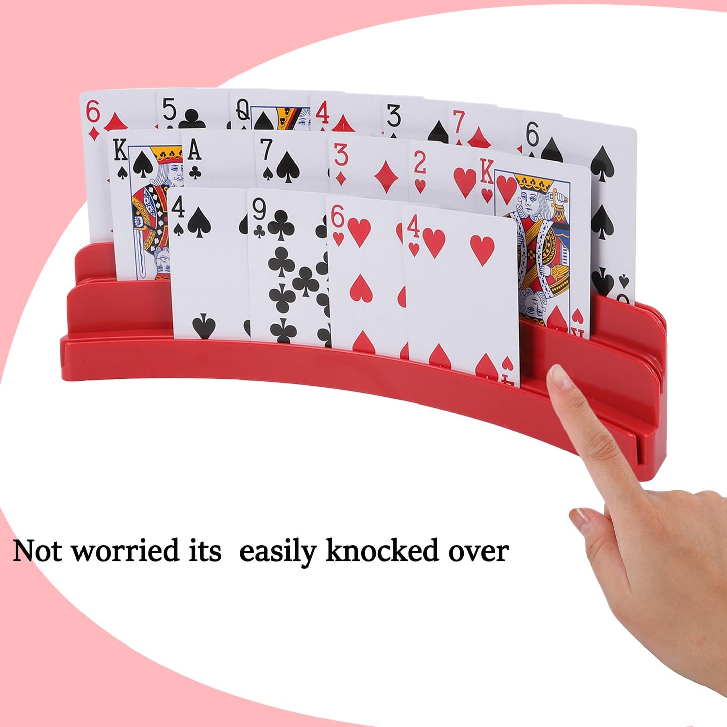 GHERPTE 2 Pack Three-Layer Design Playing Card Holders – Hands-Free Card Holders for Family Game Nights