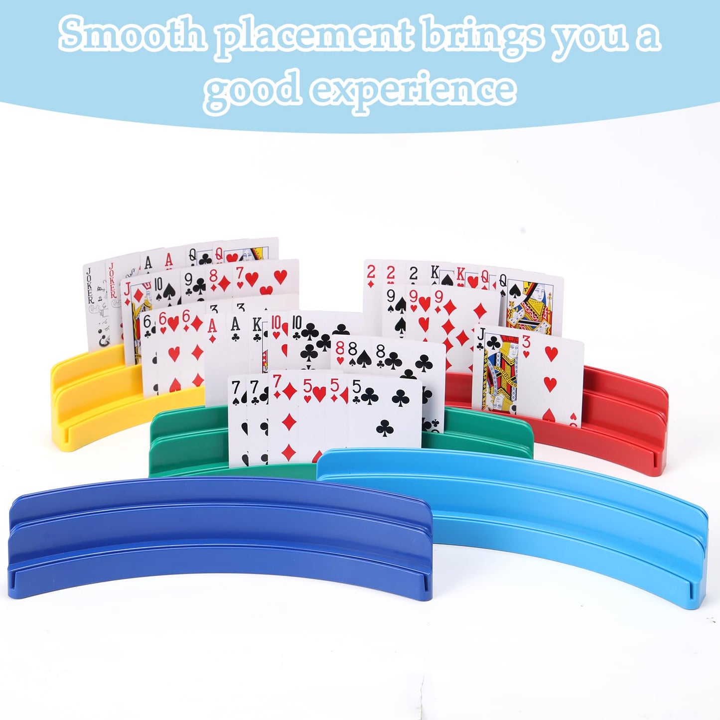 GHERPTE 2-Pack Three-Layer Design Playing Card Holders | Hands-Free Card Holders for Kids, Adults & Game Nights