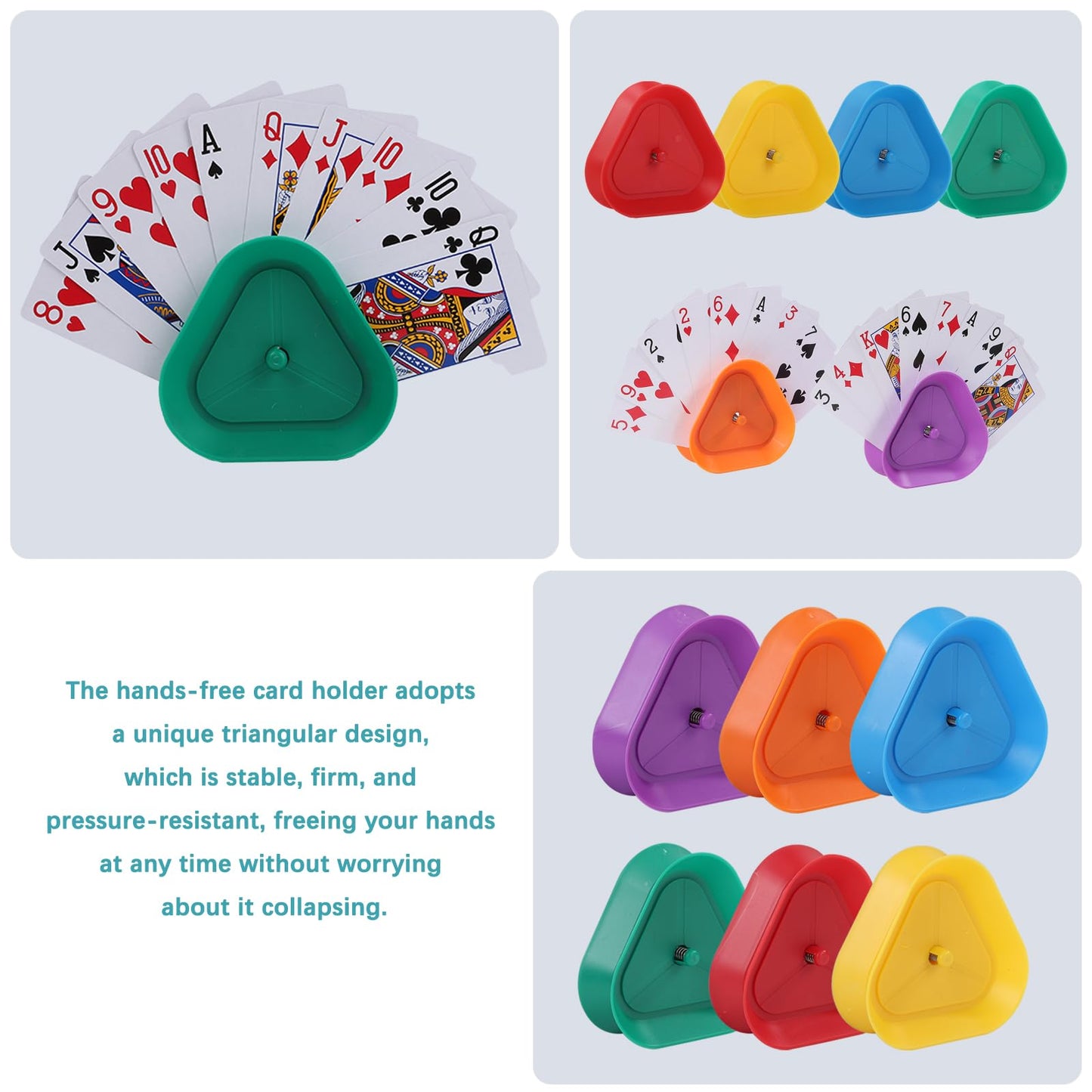 GHERPTE Triangle Card Holder 6-Pack – Hands-Free Card Stand for All Ages