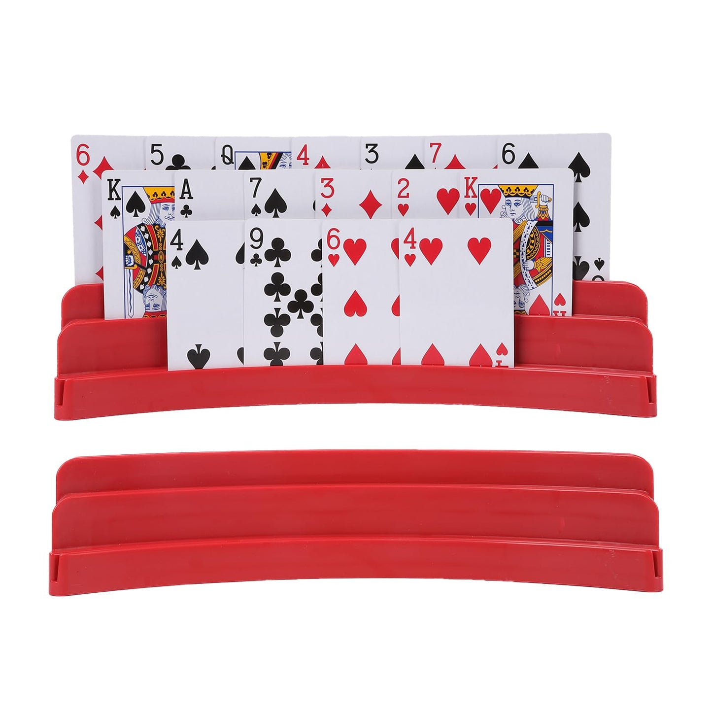 GHERPTE 2 Pack Three-Layer Design Playing Card Holders – Hands-Free Card Holders for Family Game Nights