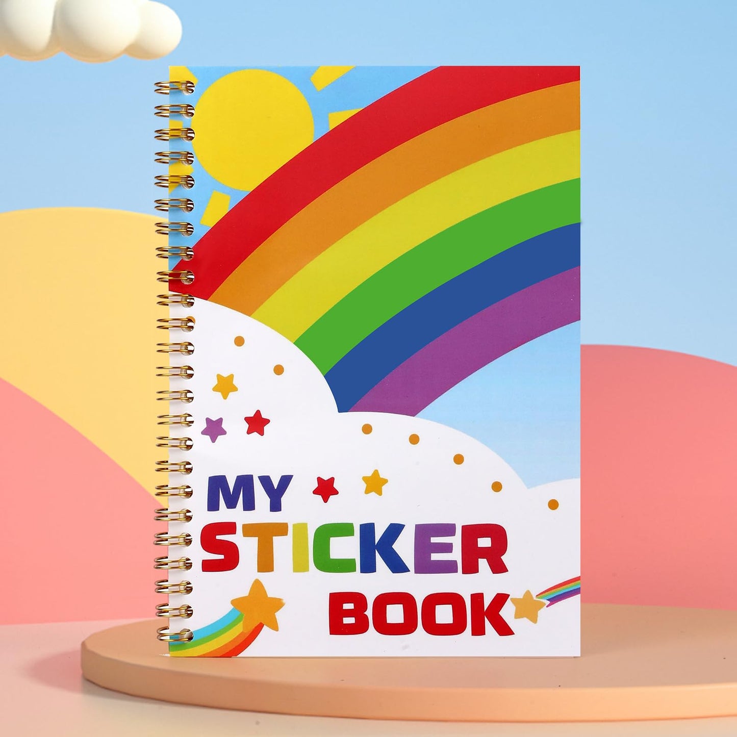 Ghexartf Reusable Sticker Storage Book A5 — 40 Pages, 80 Sides, Spatula & Alphabet Label