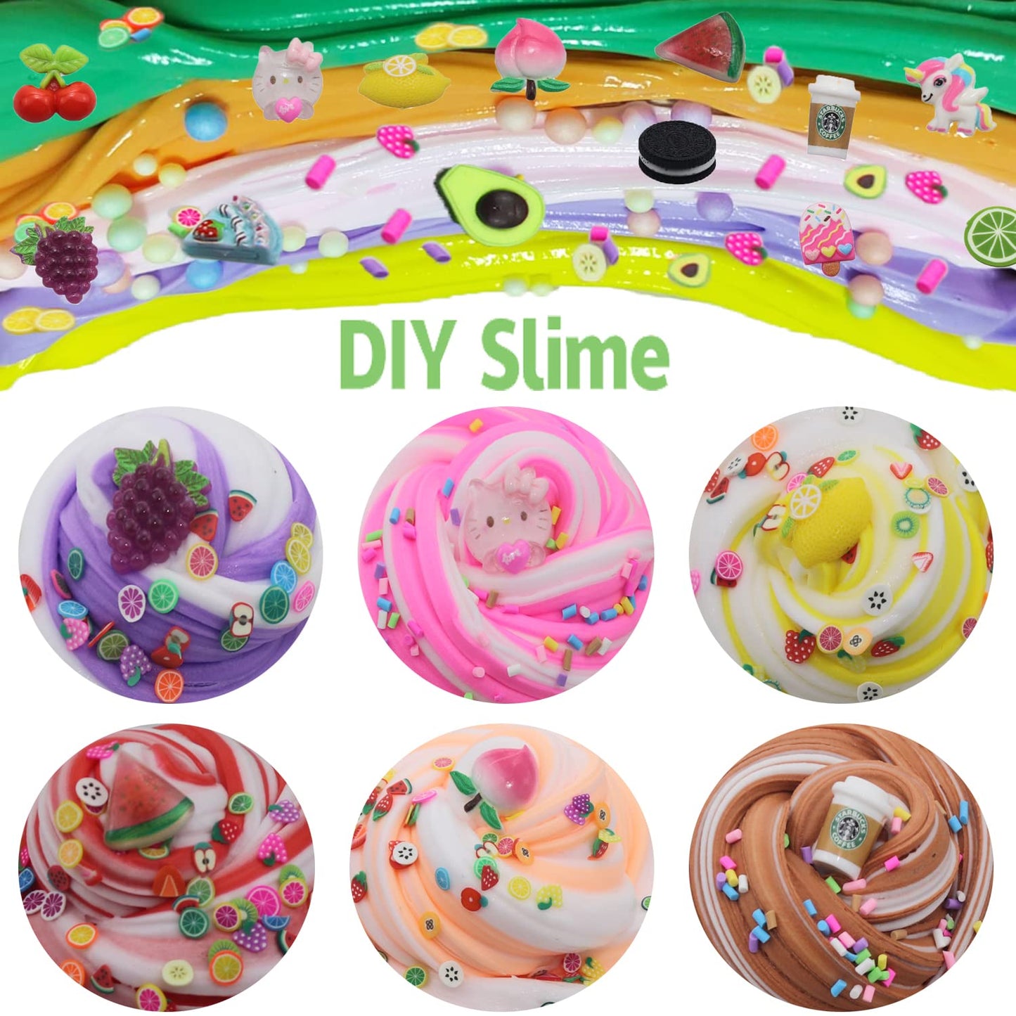GHFEOOHN 13-Pack Unicorn Dual-Color Butter Slime Kit – Soft, Non-Sticky DIY Slime Toys