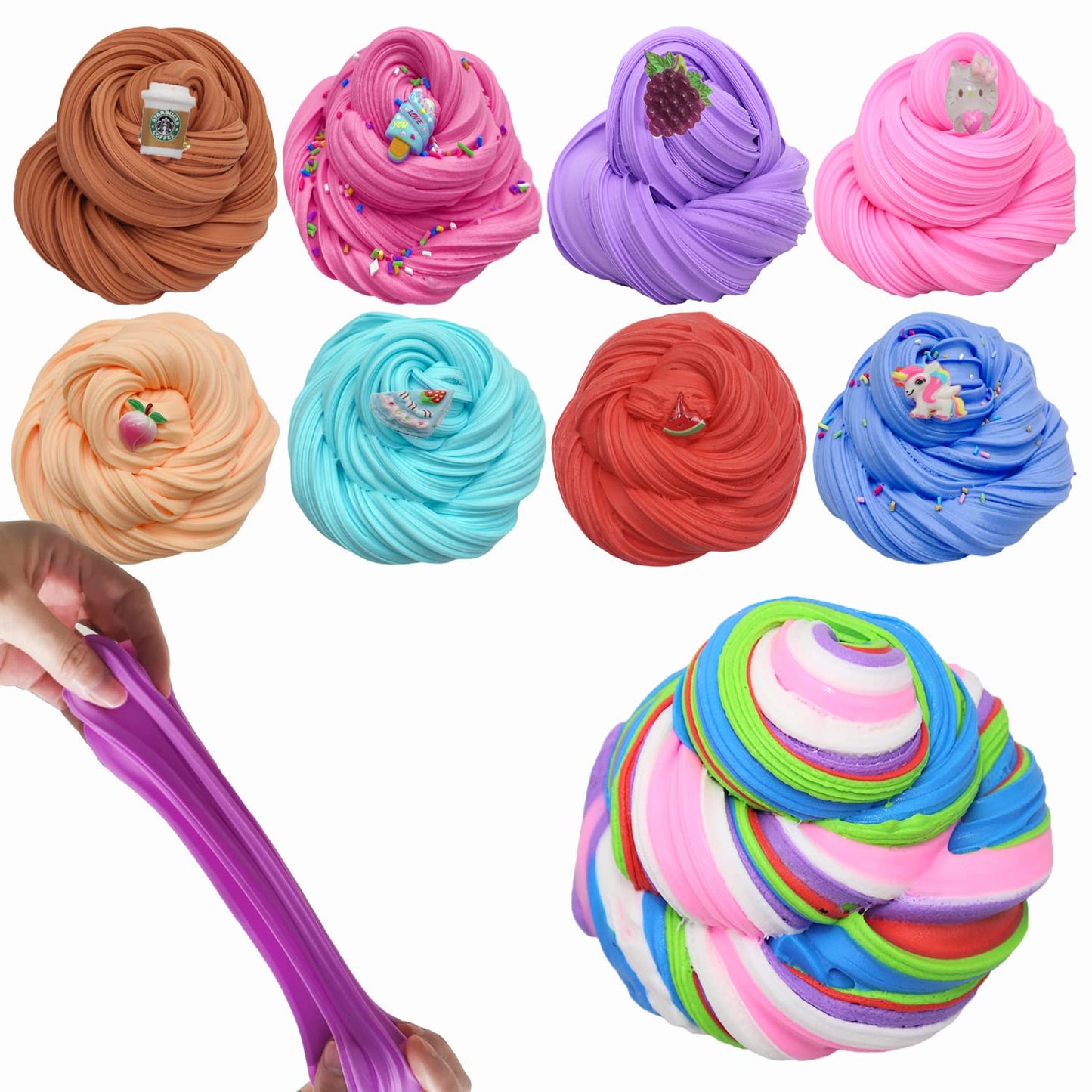 GHFEOOHN 13-Pack Unicorn Dual-Color Butter Slime Kit – Soft, Non-Sticky DIY Slime Toys