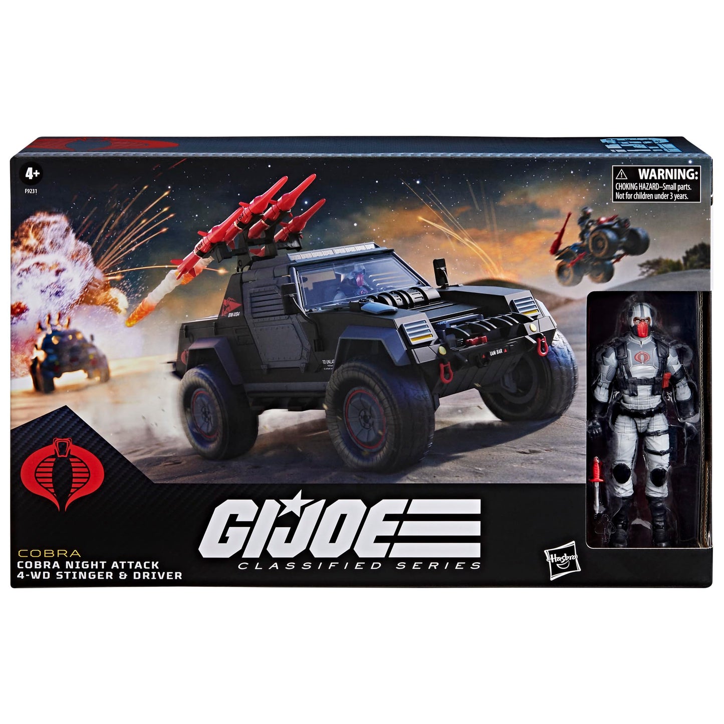 G.I. Joe Classified Series #120 Cobra Night Attack 4-WD Stinger & Driver – 6-Inch Action Figure & Vehicle