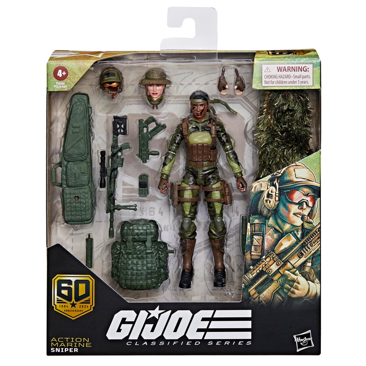 G.I. Joe Classified Series 60th Anniversary Action Marine Sniper – 6-Inch Collectible with Ghillie Suit & 19 Accessories