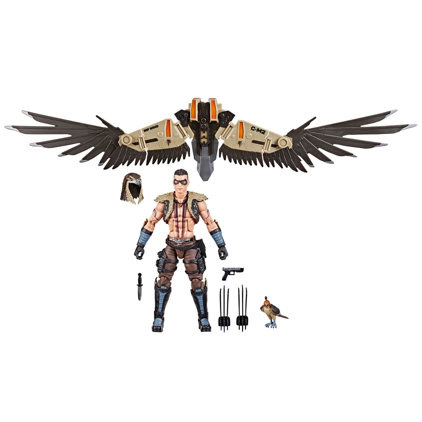 G.I. Joe Classified Series CHIP Raptor Talon & General Ledger — 6-Inch Action Figure + Falcon Companion, 7 Accessories, 17-Inch Jet Wing Pack