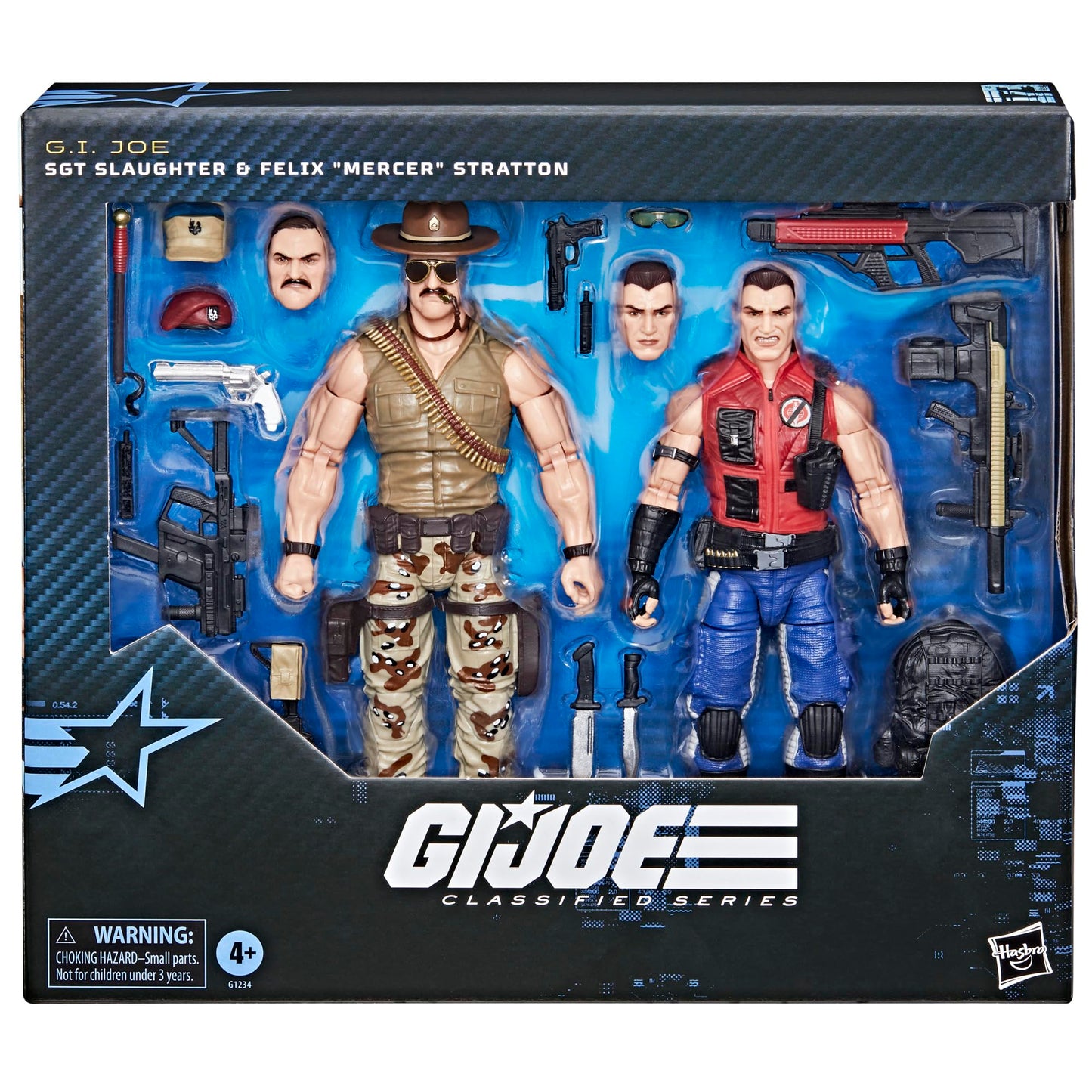 G.I. Joe Classified Series #173 Sgt Slaughter & Felix Mercer Stratton – 2 Collectible 6-Inch Action Figures with 26 Accessories