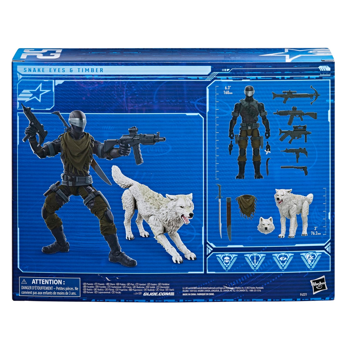 G.I. Joe Wolf Classified Series Snake Eyes & Timber – 6-Inch Premium Action Figures with Custom Packaging Art