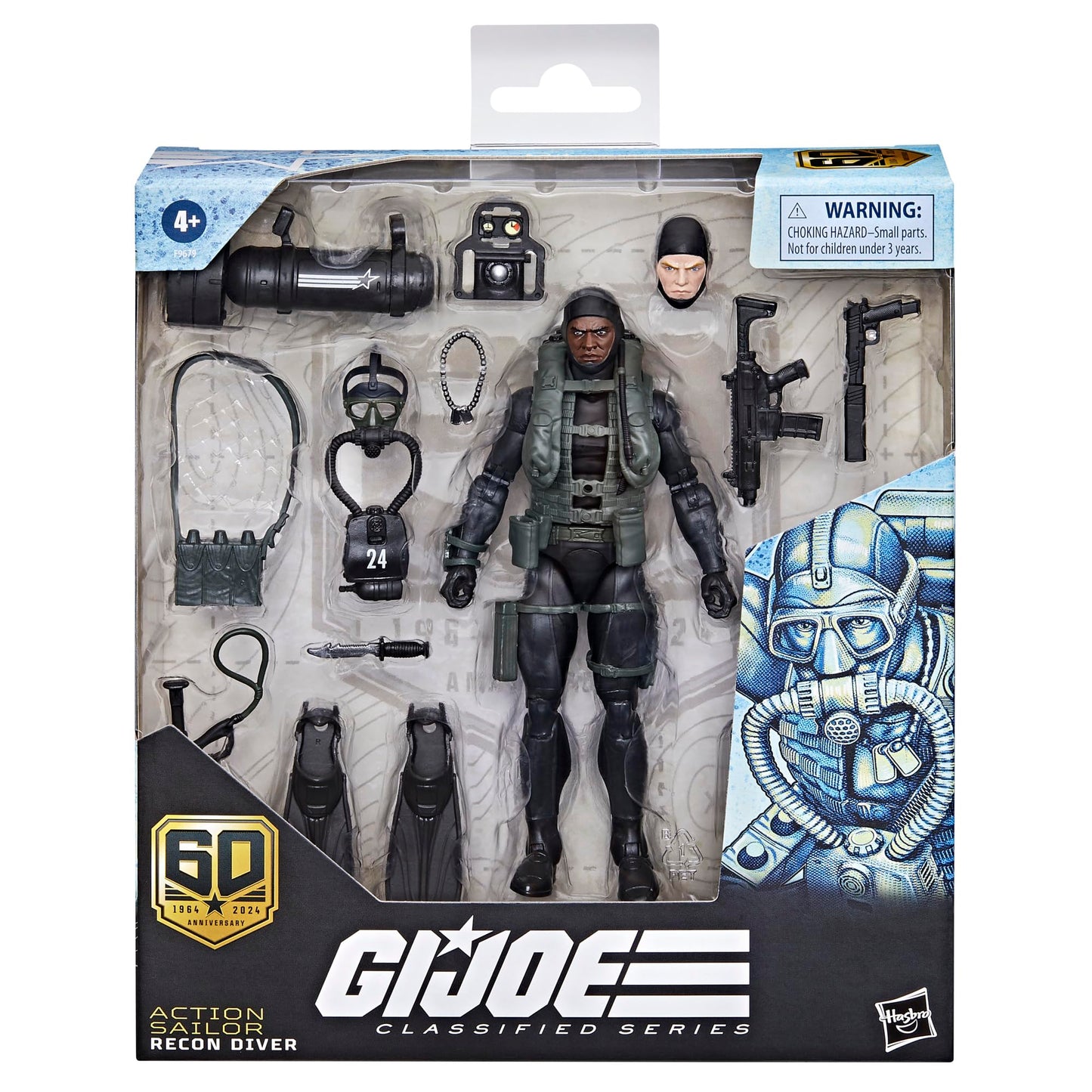 G.I. Joe Classified Series 60th Anniversary Action Sailor - Recon Diver, 6-Inch Figure with 17 Accessories