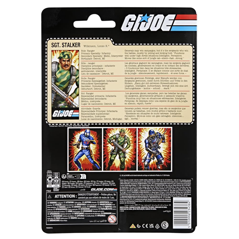 G.I. Joe Classified Series Sgt. Stalker – 6-Inch Action Figure with 8 Accessories | Retro Cardback