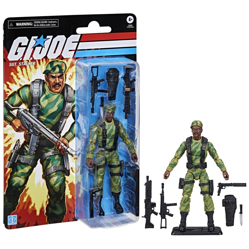 G.I. Joe Classified Series Sgt. Stalker – 6-Inch Action Figure with 8 Accessories | Retro Cardback