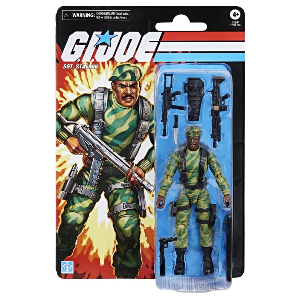 G.I. Joe Classified Series Sgt. Stalker – 6-Inch Action Figure with 8 Accessories | Retro Cardback