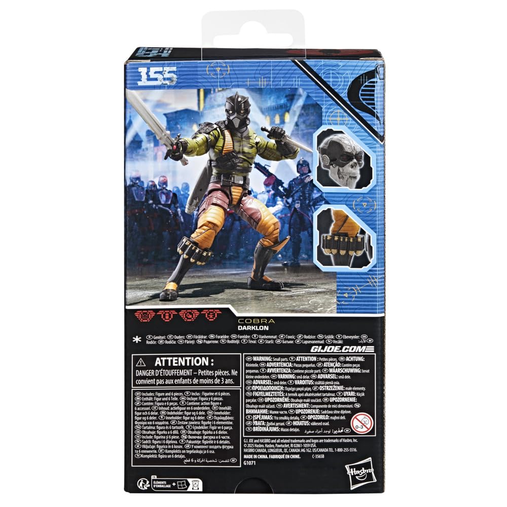 G.I. Joe Classified Series #155 Darklon – 6-Inch Action Figure with 6 Accessories