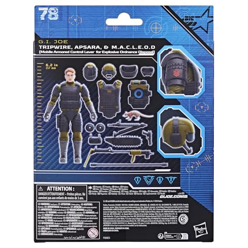 G.I. Joe Classified Series Tripwire, Apsara & M.A.C.L.E.O.D. Deluxe 6-Inch Action Figure Set | 15 Accessories