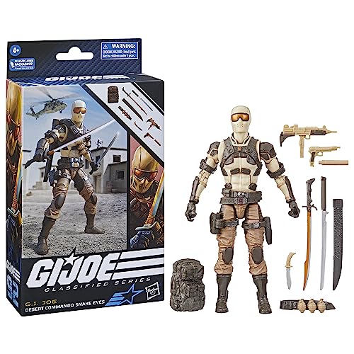 G.I. Joe Classified Desert Commando Snake Eyes – 6-Inch Action Figure with 9 Accessories