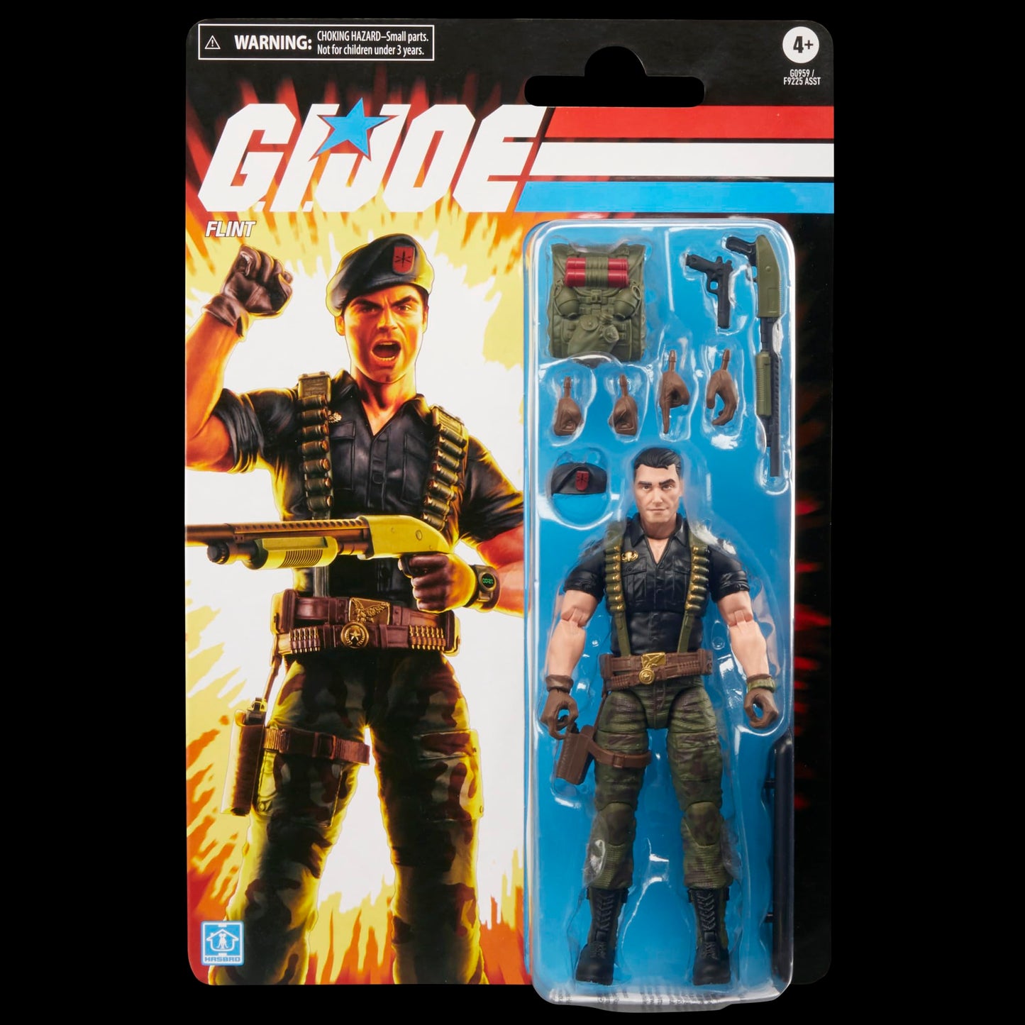 G.I. Joe Classified Series Flint – 6-Inch Retro Cardback Action Figure with 9 Accessories