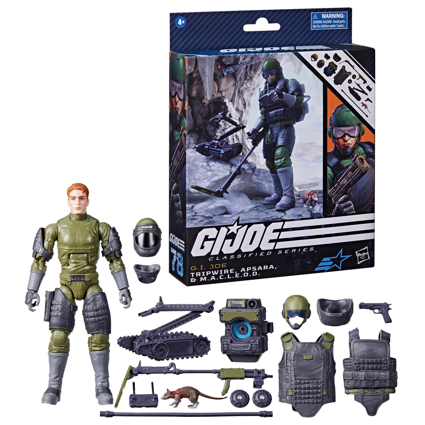 G.I. Joe Classified Series Tripwire, Apsara & M.A.C.L.E.O.D. Deluxe 6-Inch Action Figure Set | 15 Accessories