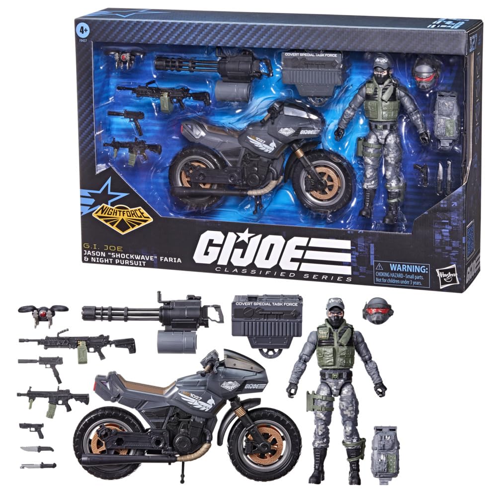 G.I. Joe Classified Series Night Force Shockwave Faria & Night Pursuit Cycle – Exclusive 6-Inch Figure