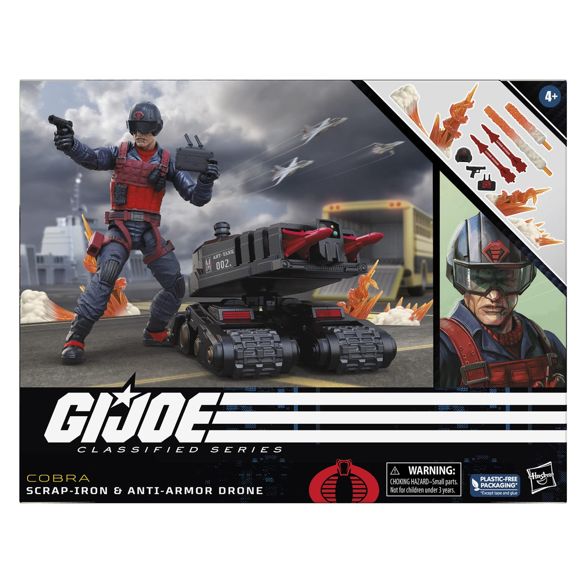 G.I. Joe Classified Series Scrap-Iron & Anti-Armor Drone – 6-Inch Action Figure with 11 Accessories
