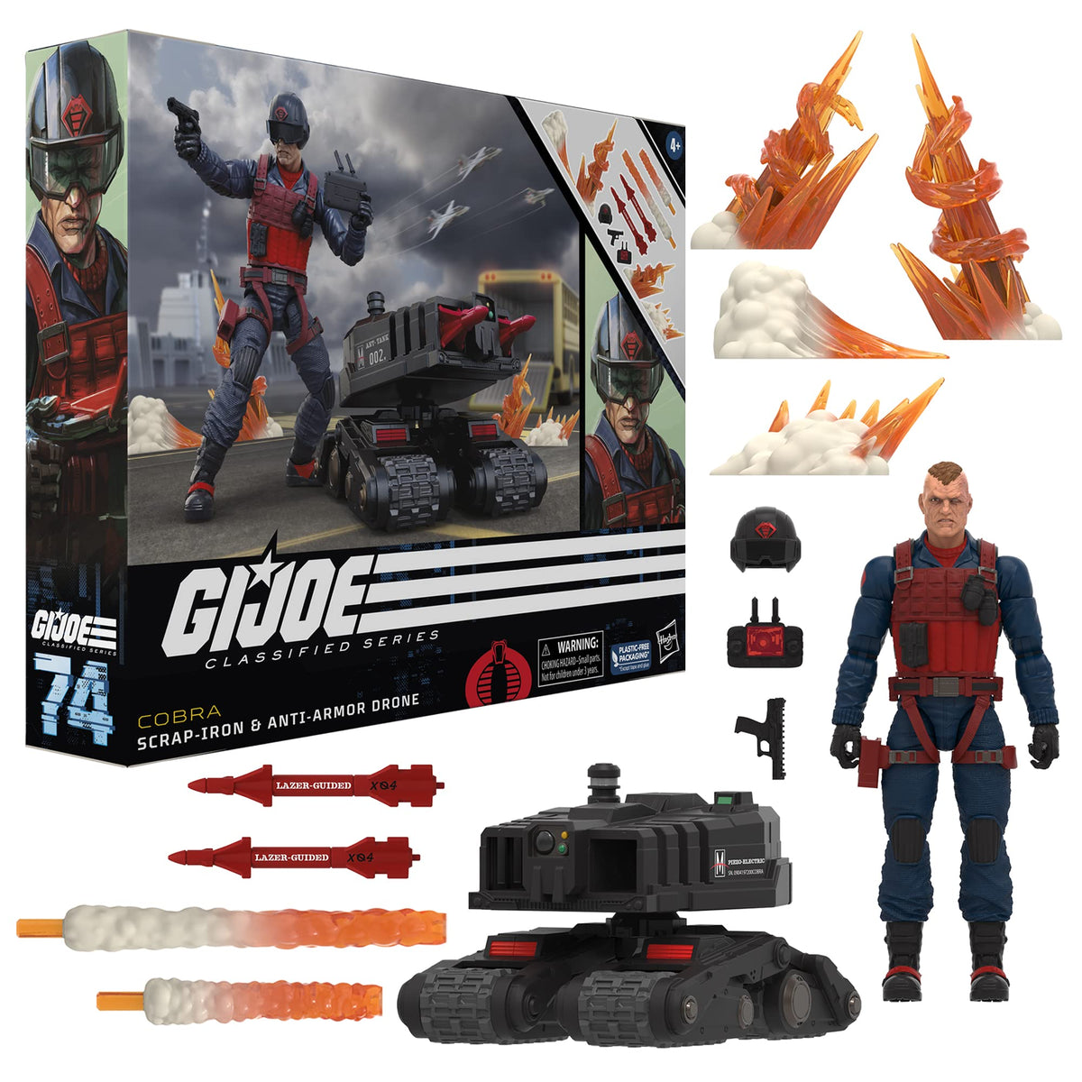 G.I. Joe Classified Series Scrap-Iron & Anti-Armor Drone – 6-Inch Action Figure with 11 Accessories