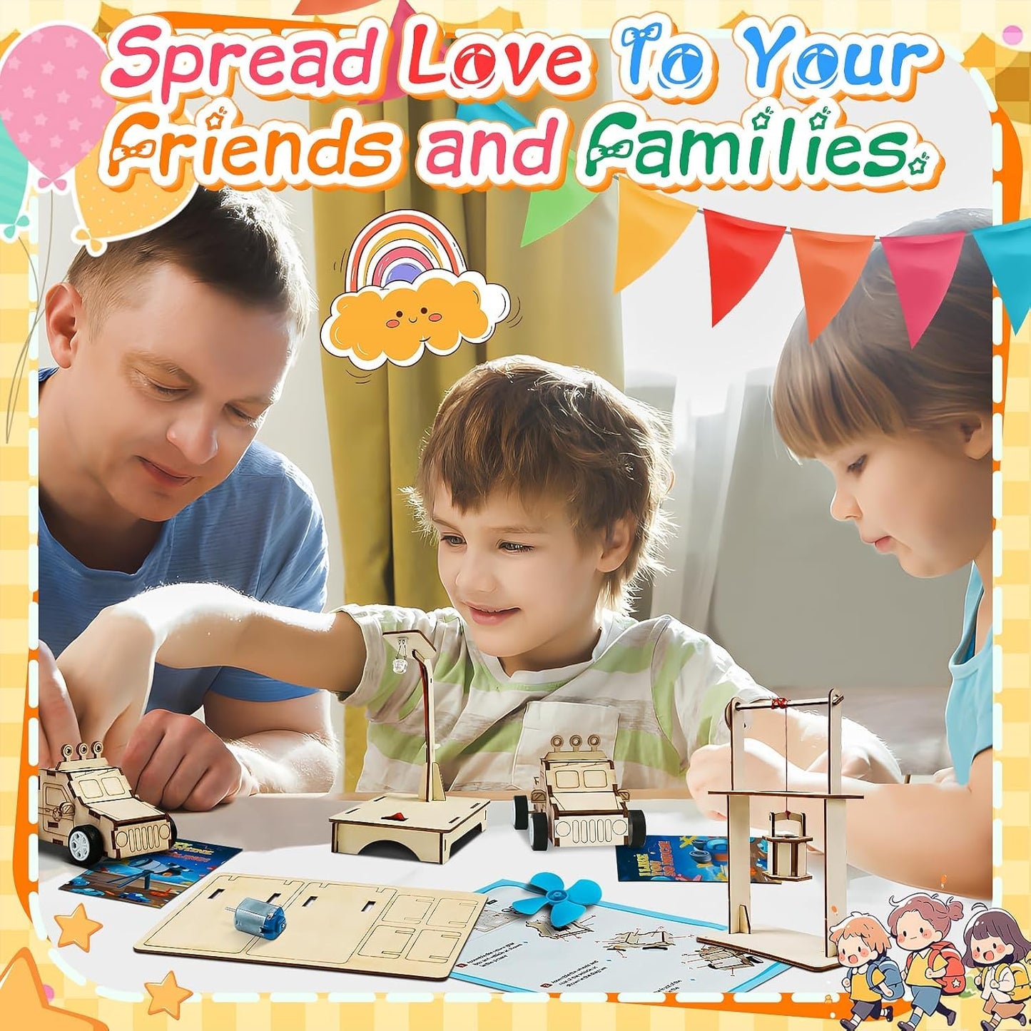 GIAKAN Valentines Cards for Kids – 24 Stem Kit Classroom Exchange Cards