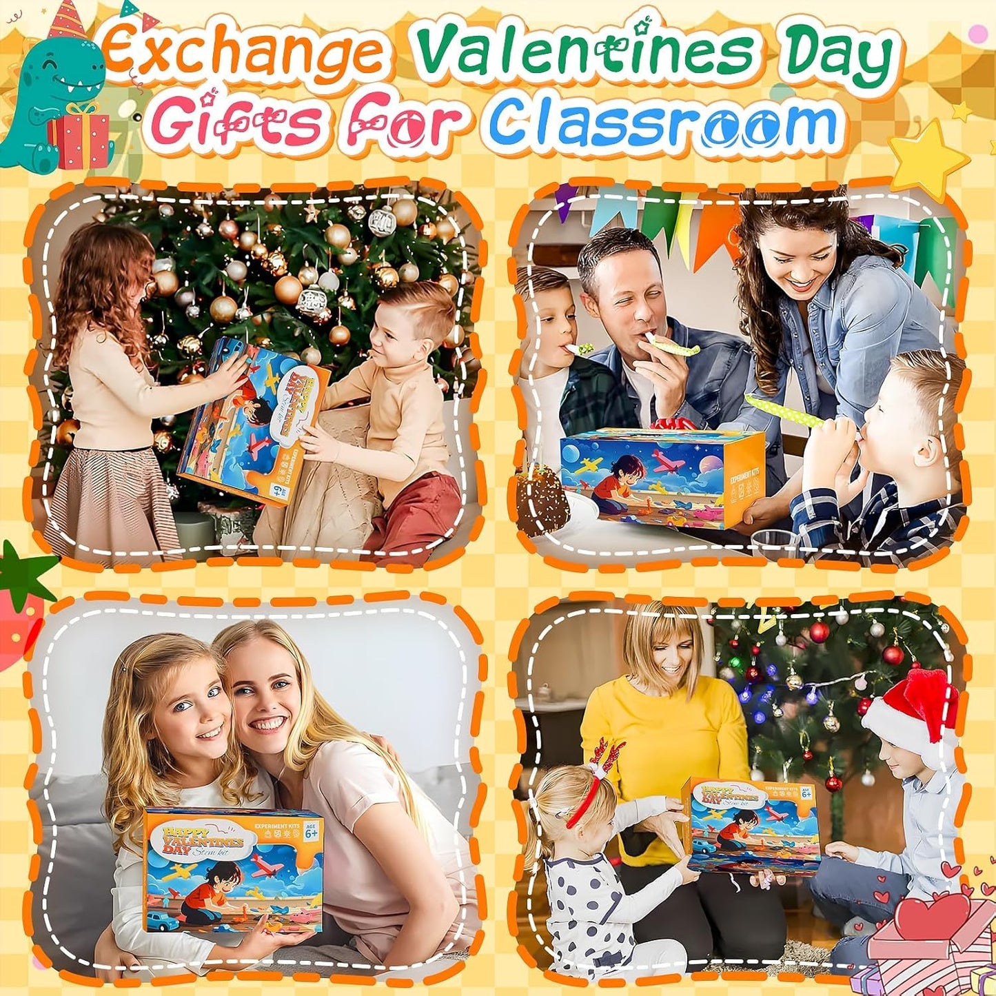 GIAKAN Valentines Cards for Kids – 24 Stem Kit Classroom Exchange Cards
