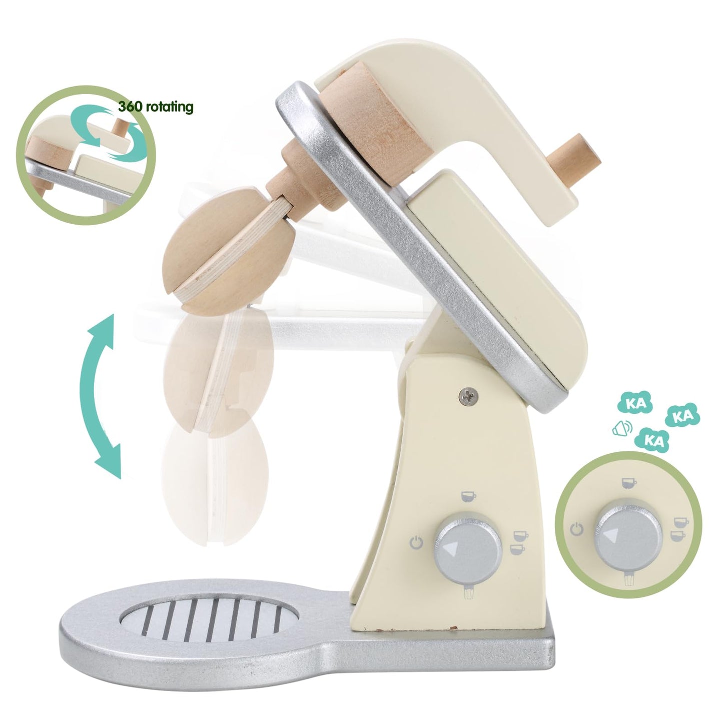 Giant Bean Wooden Toy Mixer – Pretend Play Kitchen Set for Kids 3+