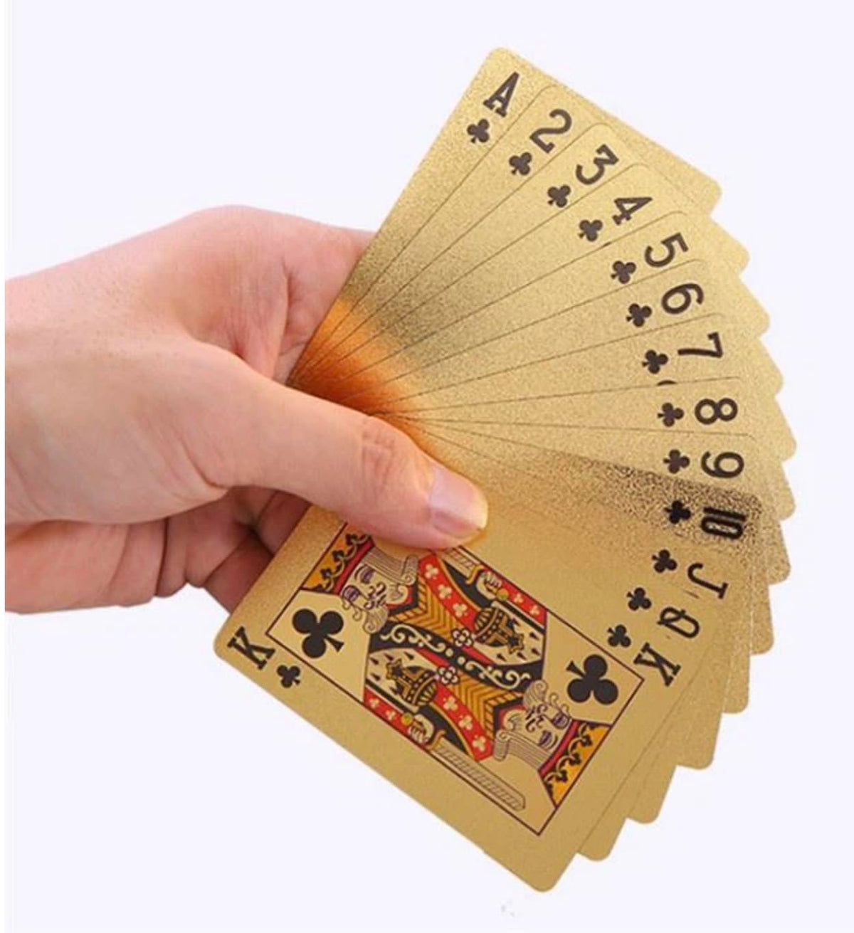 GIANT PANDA TRADING Gold Diamond Playing Cards — Waterproof PVC Deck for Poker, Magic & Parties | 100 Bill Theme