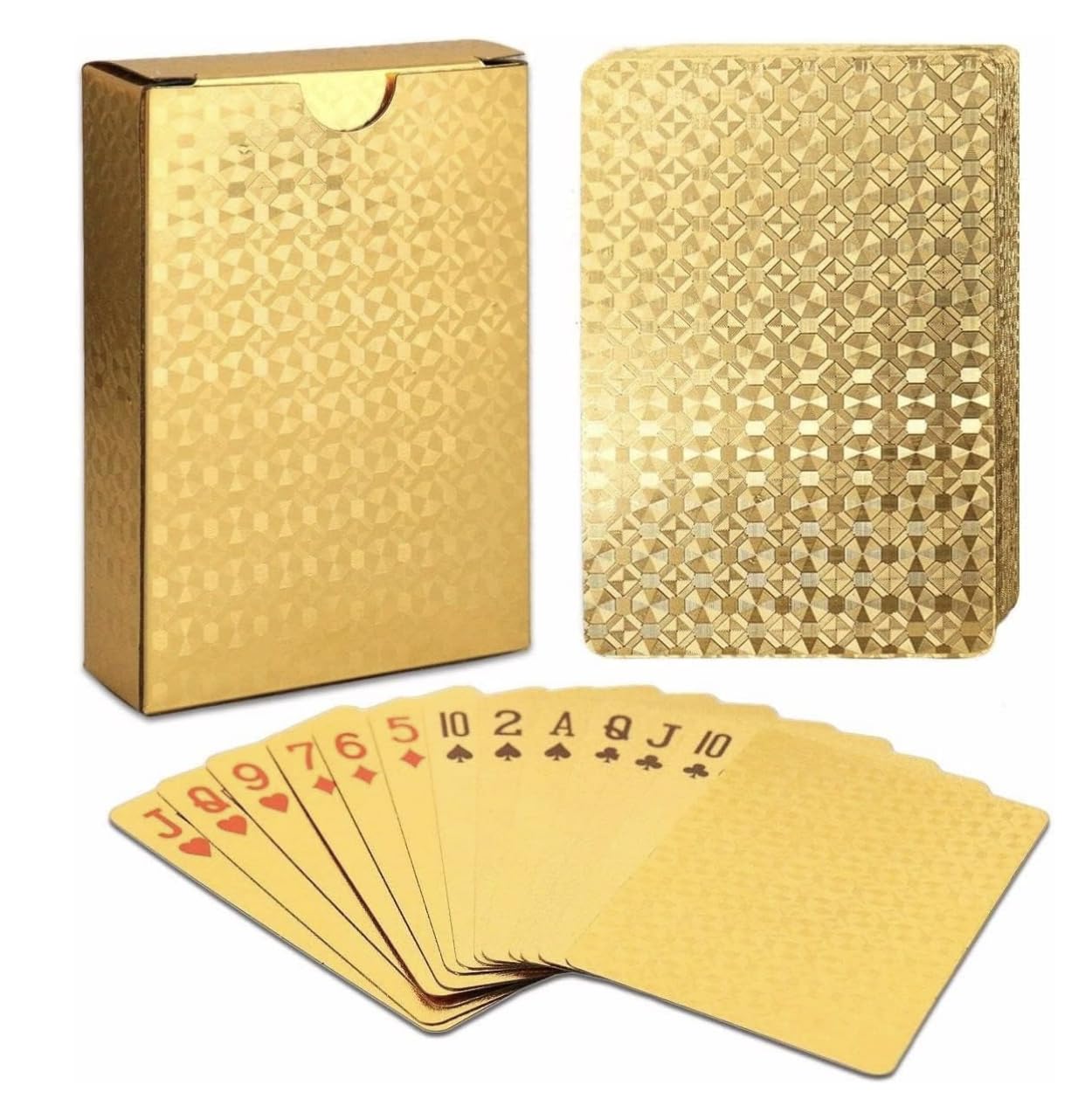 GIANT PANDA TRADING Gold Diamond Playing Cards – Waterproof & Durable PVC Deck (1 Deck)