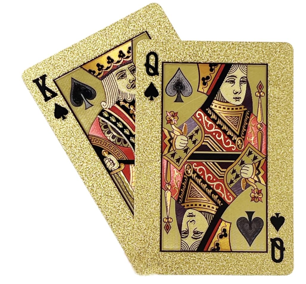 GIANT PANDA TRADING Gold Diamond Playing Cards – Waterproof & Durable PVC Deck (1 Deck)