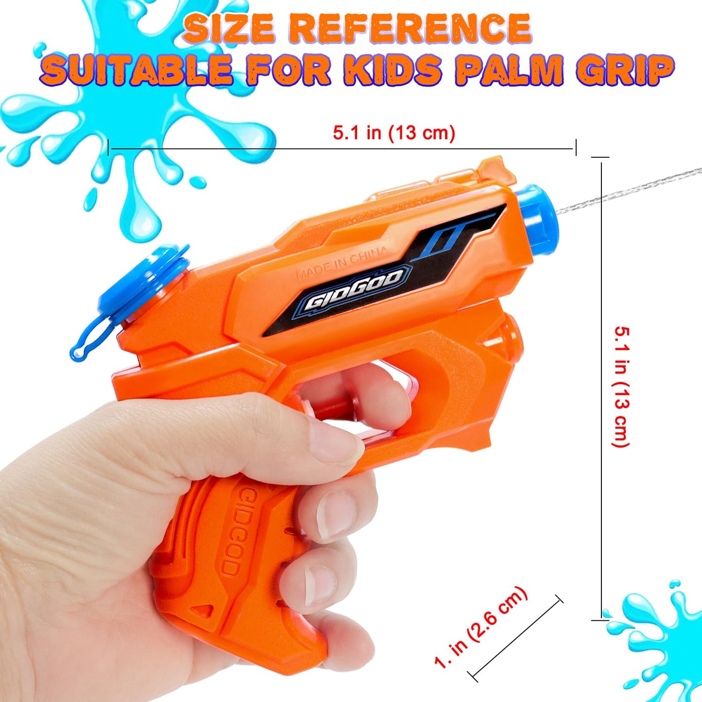 GIDGOD Water Gun for Kids - 2 Pack Squirt Guns for Summer Fun (Beach & Pool)