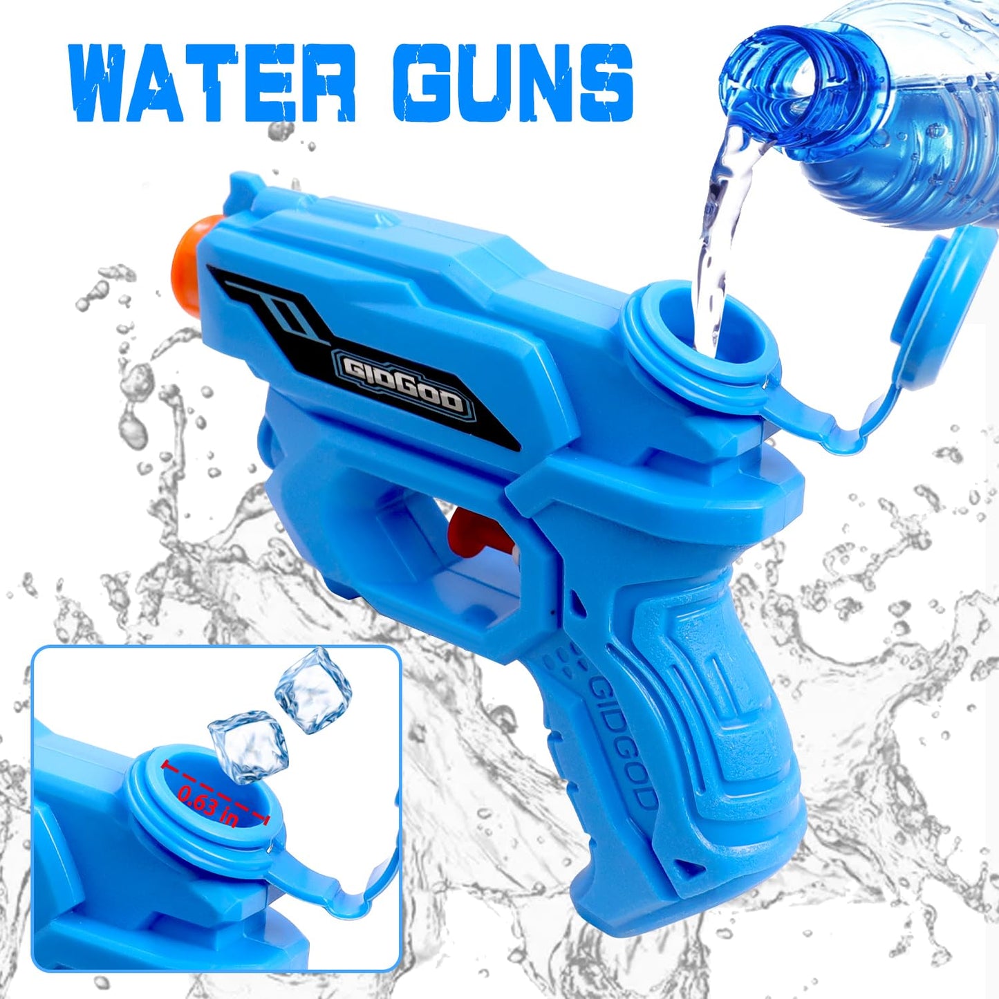 GIDGOD Water Gun for Kids - 2 Pack Squirt Guns for Summer Fun (Beach & Pool)