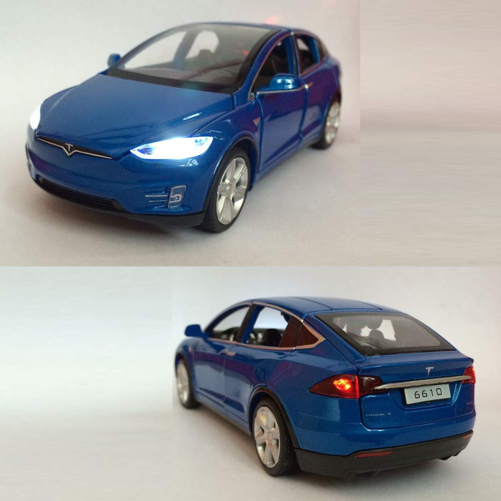 gidoyi Toy Car Model X – 1:32 Scale Pull-Back Car with Lights & Sound (Blue)