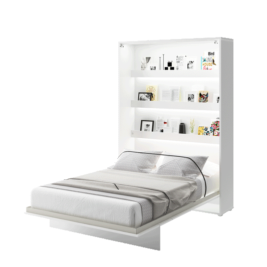 Vertical Folding Wall Bed – Double 140cm | Hidden Pull Down Bed with Gas Soft-Close & Locking System