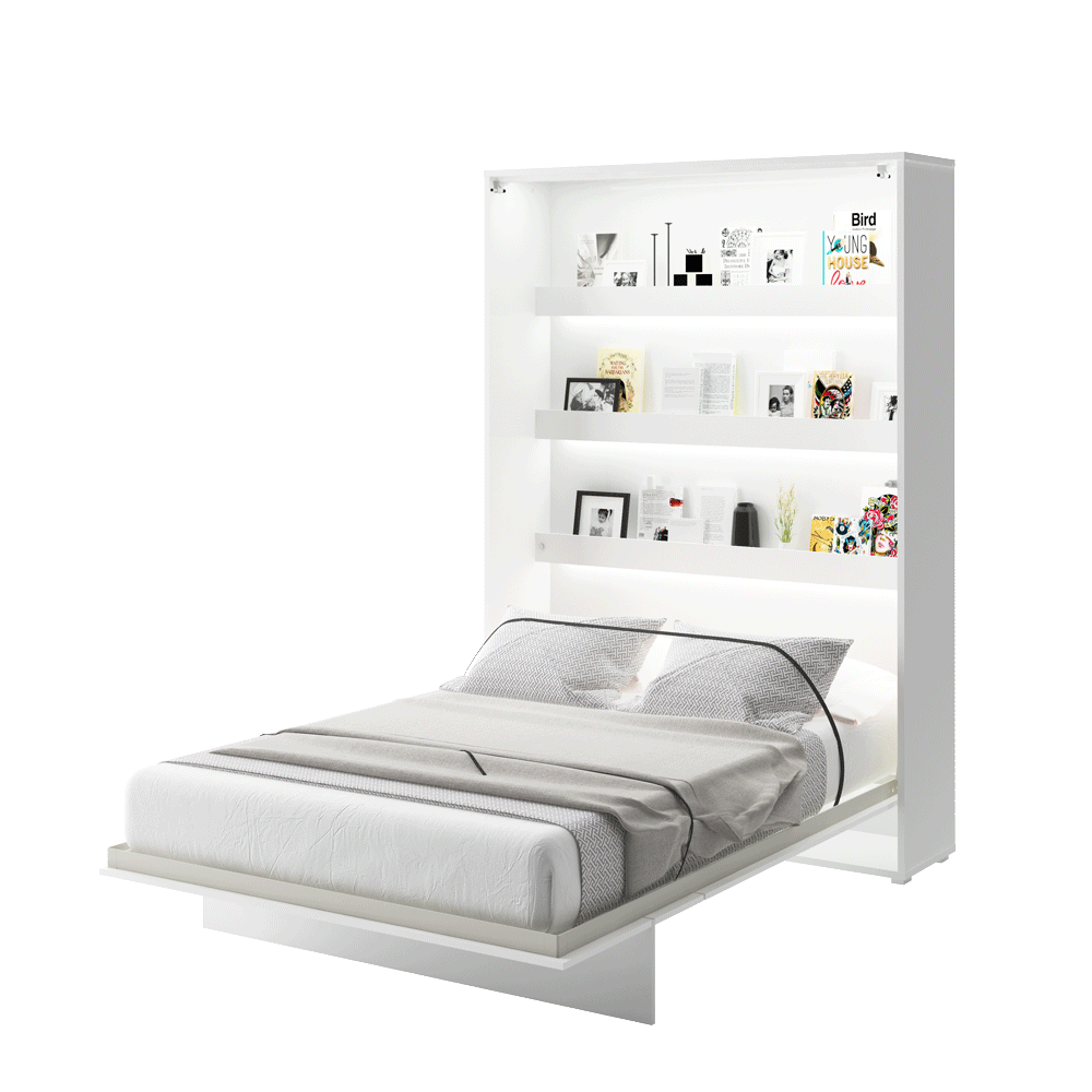 Vertical Folding Wall Bed – Double 140cm | Hidden Pull Down Bed with Gas Soft-Close & Locking System