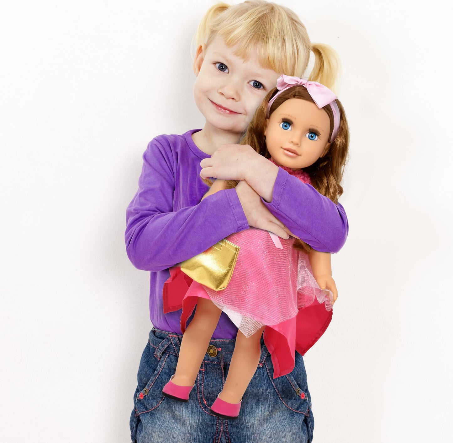 Gift Boutique 18-Inch Girl Doll – Fashion Doll with Fine Hair, Pink Shoes & Accessories