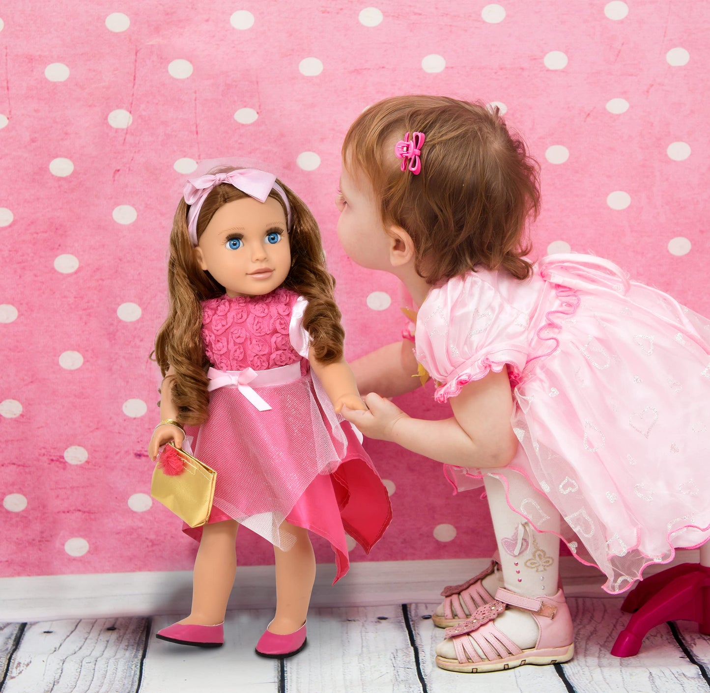Gift Boutique 18-Inch Girl Doll – Fashion Doll with Fine Hair, Pink Shoes & Accessories