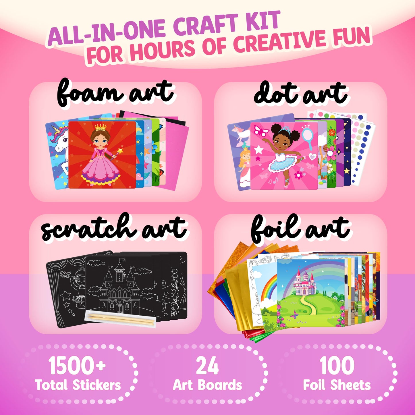 Unicorn Princess Craft Kit for Girls 4-8 – 24 No Mess Projects | Gift Boutique