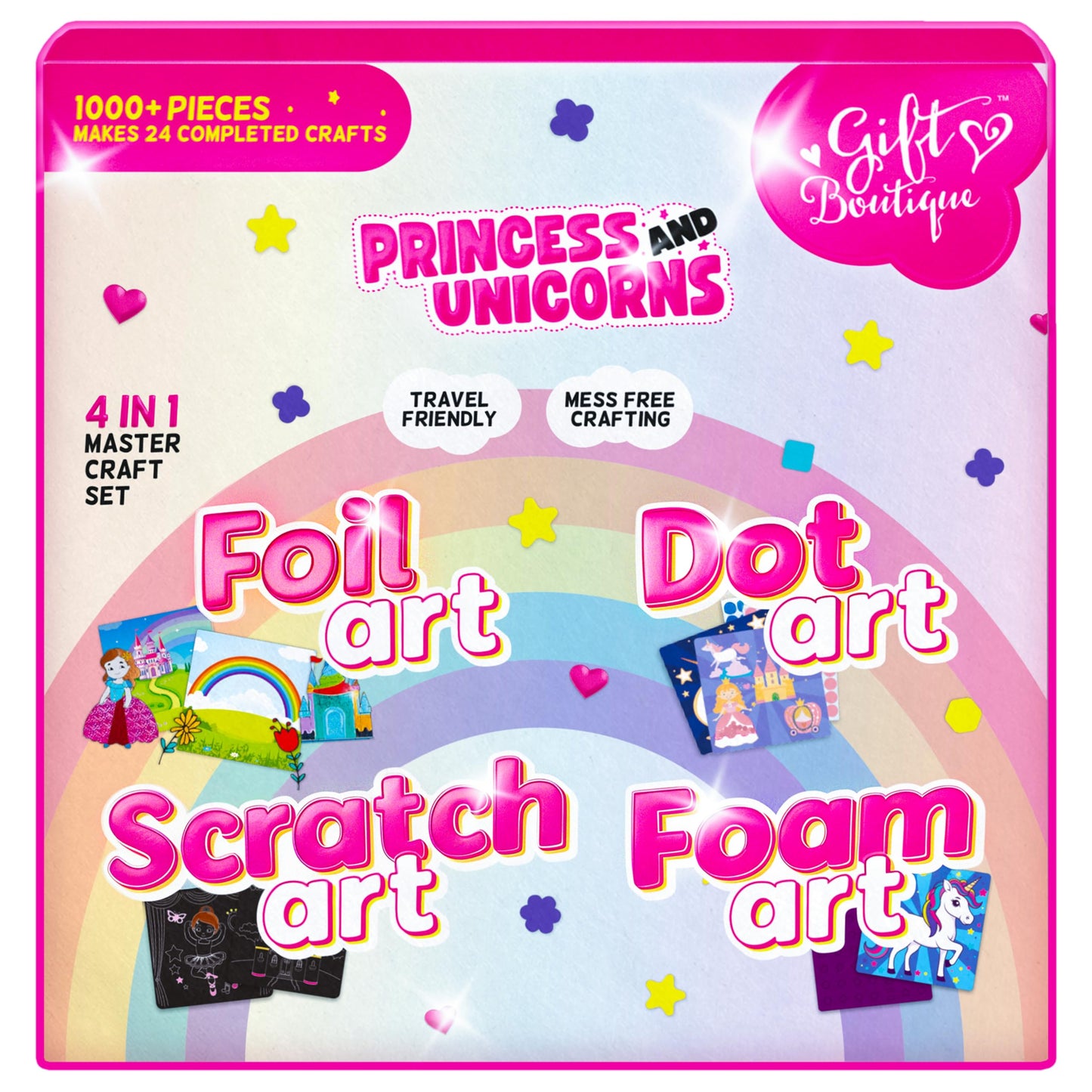 Unicorn Princess Craft Kit for Girls 4-8 – 24 No Mess Projects | Gift Boutique