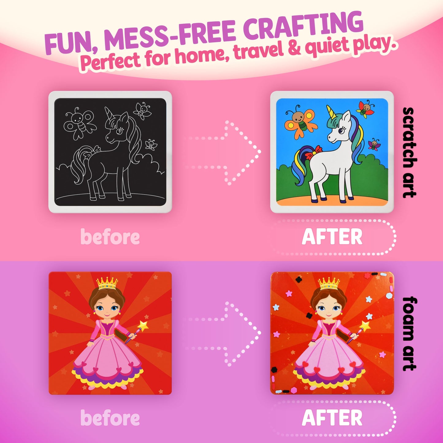 Unicorn Princess Craft Kit for Girls 4-8 – 24 No Mess Projects | Gift Boutique
