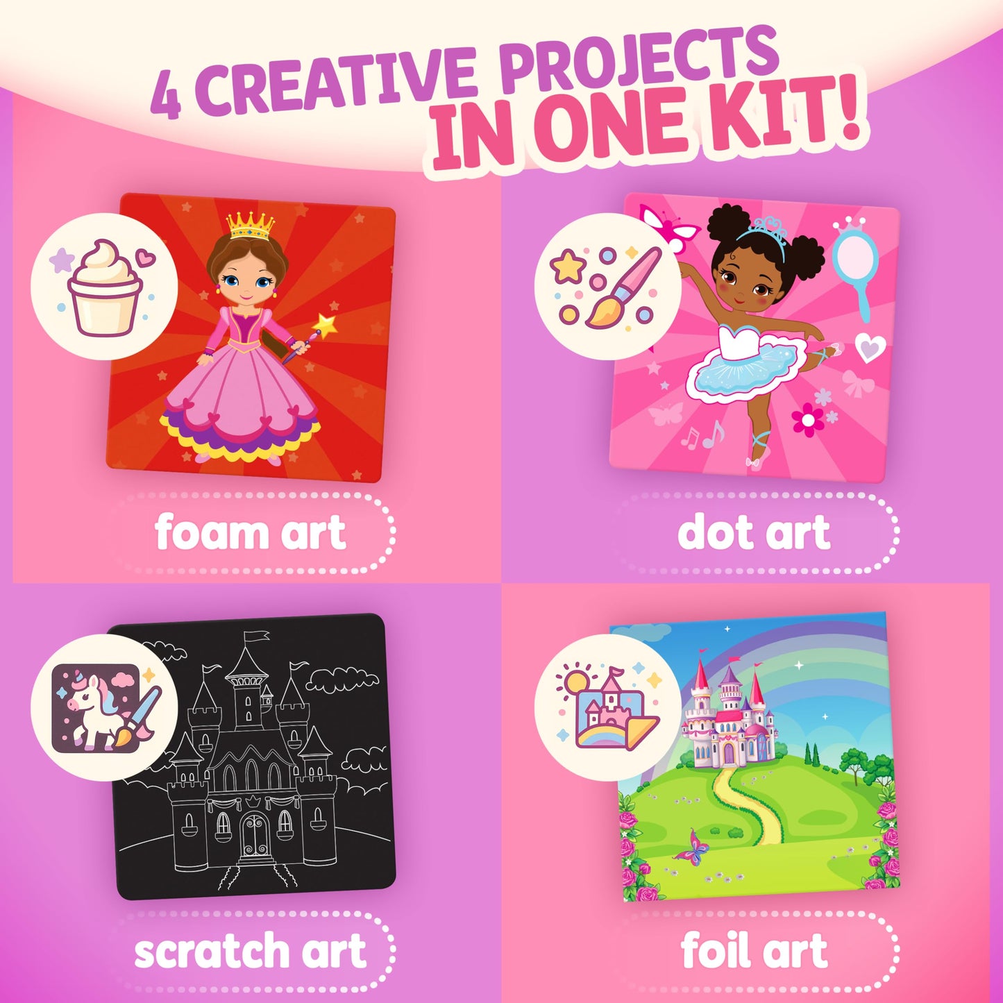 Unicorn Princess Craft Kit for Girls 4-8 – 24 No Mess Projects | Gift Boutique