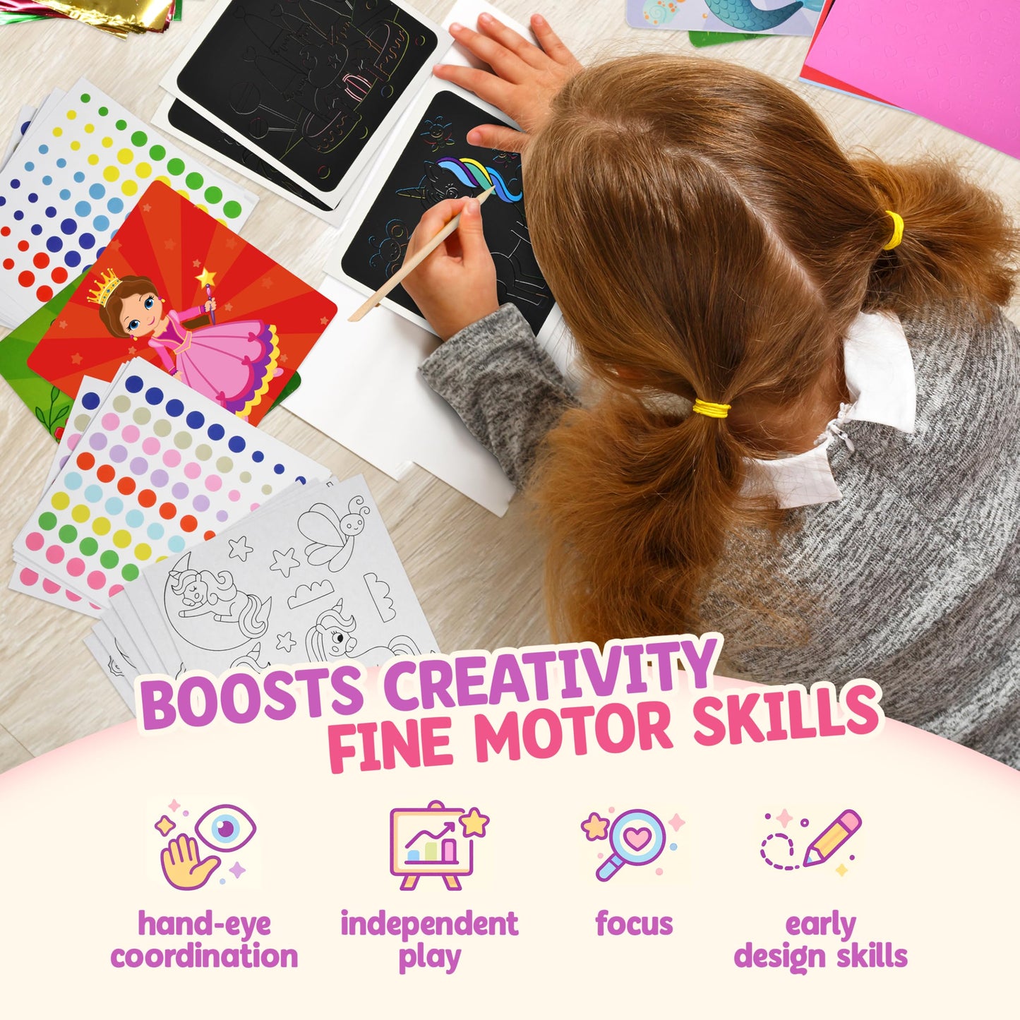 Unicorn Princess Craft Kit for Girls 4-8 – 24 No Mess Projects | Gift Boutique