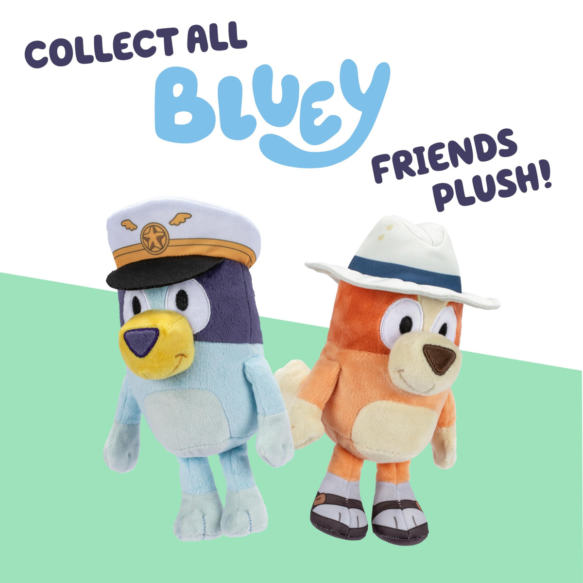 Bluey Plush Duo: 16-23” Bluey & Bingo Stuffed Animals Pack | Soft Captain & Holiday Plush Toys for Kids 3+