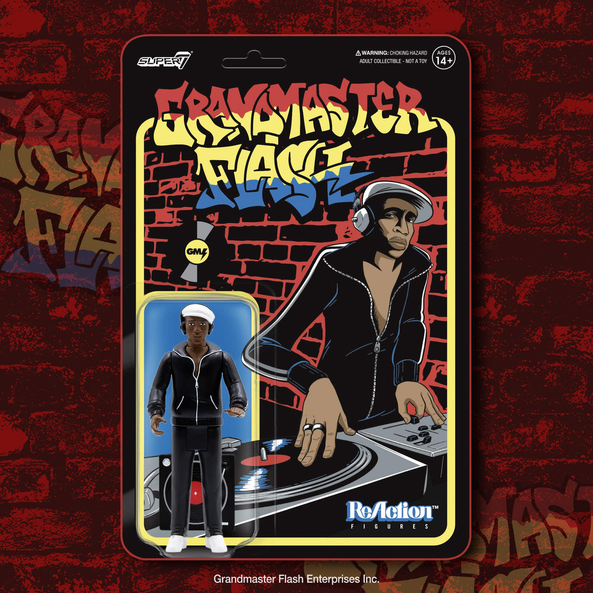Super7 Grandmaster Flash 3.75-inch Action Figure with Turntable Accessory | Hip Hop Collectibles