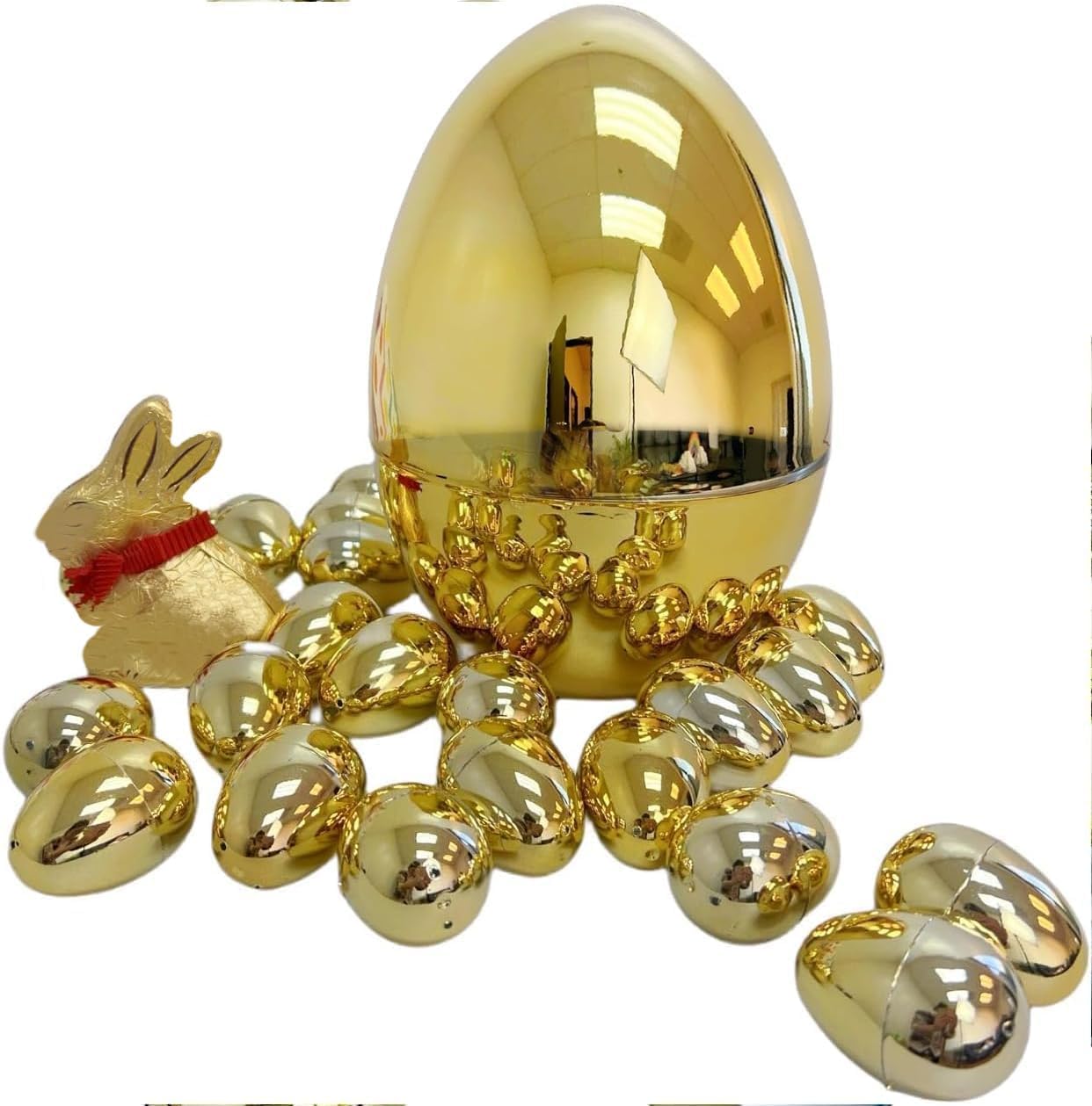 GiftExpress Jumbo Easter Eggs - 2 Pack Gold 10in Tall x 7in Wide