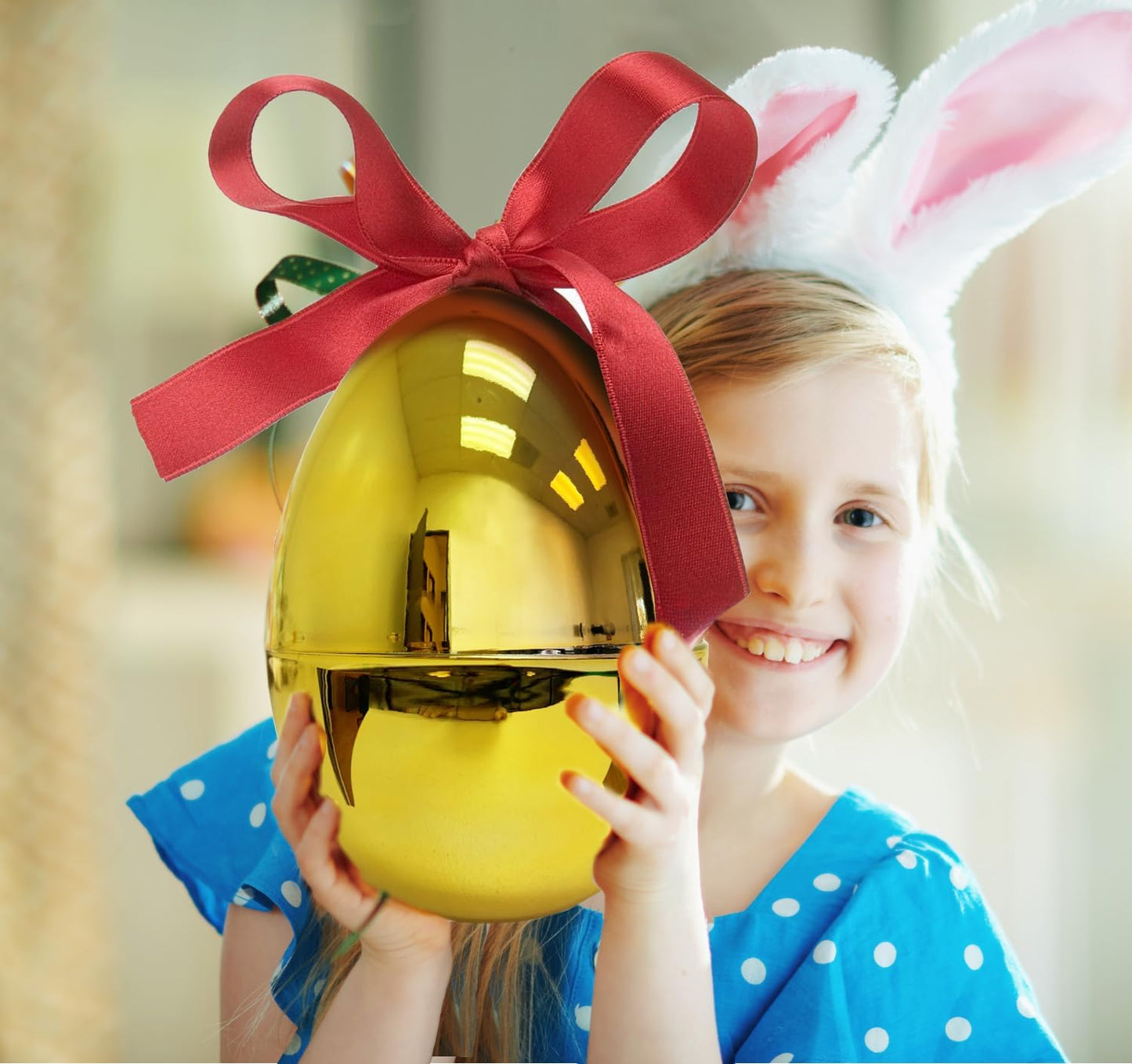 GiftExpress Jumbo Easter Eggs - 2 Pack Gold 10in Tall x 7in Wide